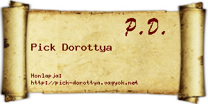 Pick Dorottya névjegykártya